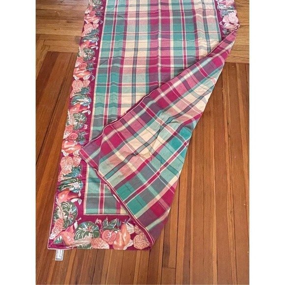 VTG April Cornell Floral Tablecloth 100% Cotton 90x50 Long Rectangle - Picture 3 of 8